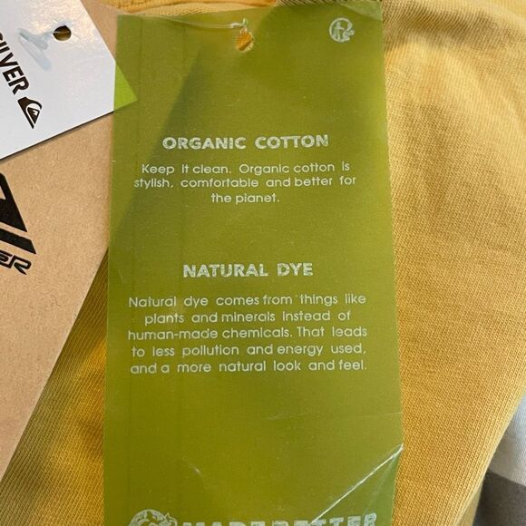 Quiksilver Moon Groove Graphic Tee Yellow Cotton Short Sleeve Crewneck M - Picture 7 of 11